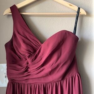 ALFRED ANGELO One Shoulder Mahogany Gown